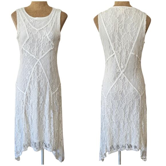 Sundance Language of Love Ivory Patchwork Lace Dress Small Robert Redford EUC - Picture 2 of 10
